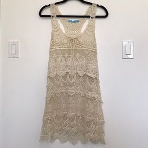 Solitaire Swim | Cream Crochet Coverup Dress